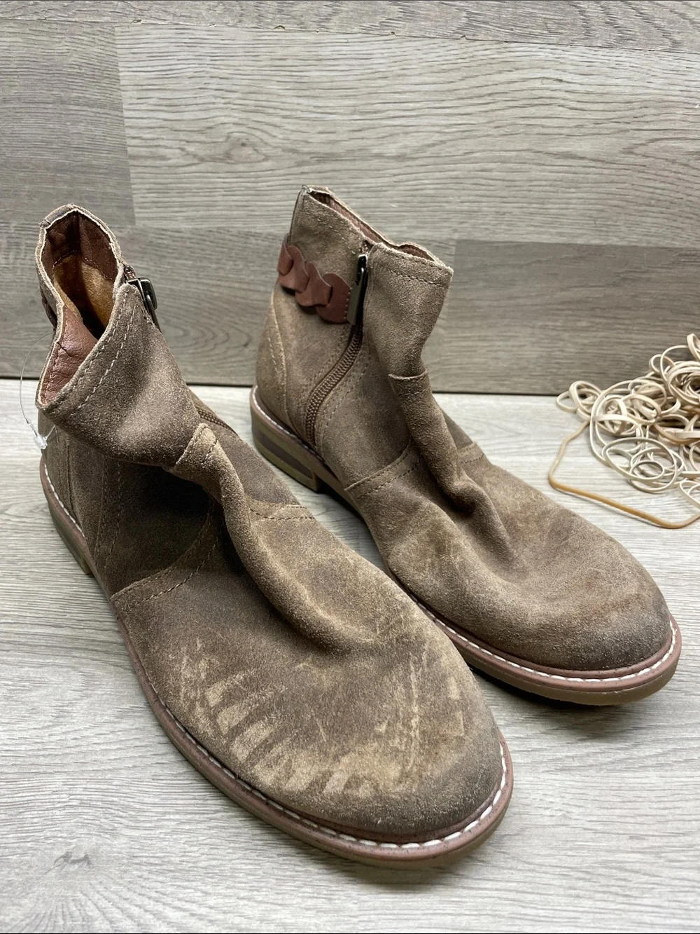 Earth Brown Suede Men's Chukka Boots with Ankle Zip #1479